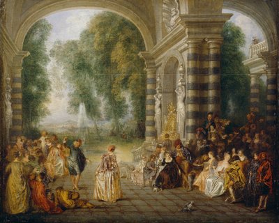Los placeres del baile de Jean Antoine Watteau
